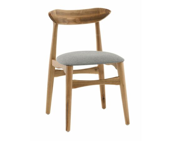 Стул Вудсимпл каркас дерево цвет натуральный орех рогожка серый | Интернет магазин мебели и декора LifeDekor