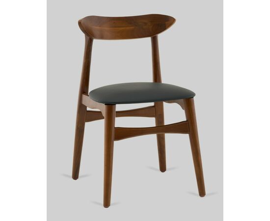 Стул Вудсимпл каркас дерево цвет темный орех экокожа черный, изображение 2 | Интернет магазин мебели и декора LifeDekor