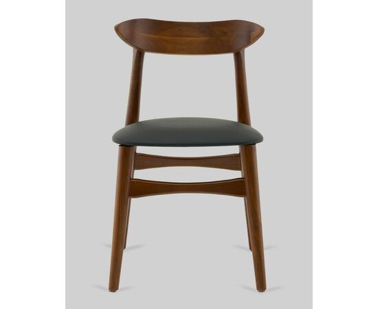 Стул Вудсимпл каркас дерево цвет темный орех экокожа черный, изображение 3 | Интернет магазин мебели и декора LifeDekor