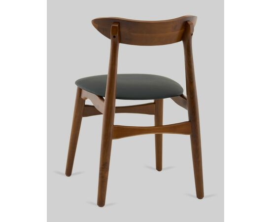 Стул Вудсимпл каркас дерево цвет темный орех экокожа черный, изображение 6 | Интернет магазин мебели и декора LifeDekor