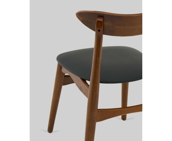 Стул Вудсимпл каркас дерево цвет темный орех экокожа черный, изображение 7 | Интернет магазин мебели и декора LifeDekor