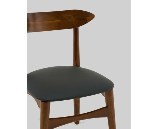 Стул Вудсимпл каркас дерево цвет темный орех экокожа черный, изображение 8 | Интернет магазин мебели и декора LifeDekor