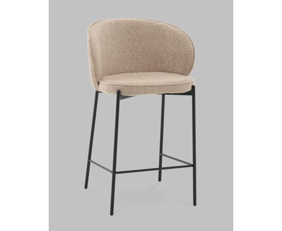 Стул полубарный Тисдейл букле бежевый, изображение 2 | Интернет магазин мебели и декора LifeDekor