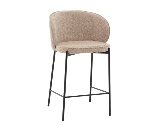 Стул полубарный Тисдейл букле бежевый | Интернет магазин мебели и декора LifeDekor