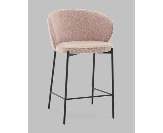 Стул полубарный Тисдейл букле розово-персиковый, изображение 2 | Интернет магазин мебели и декора LifeDekor