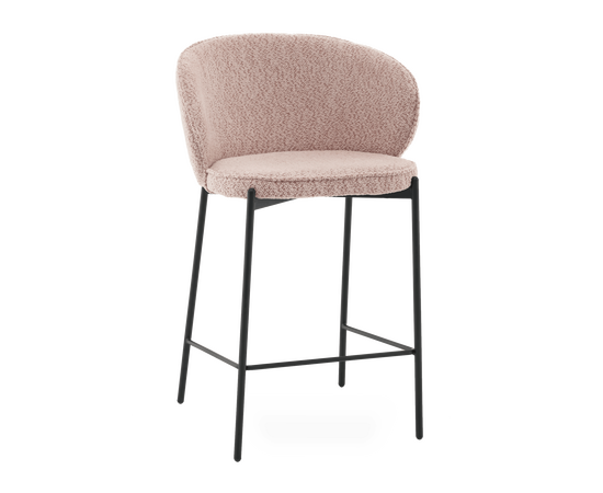 Стул полубарный Тисдейл букле розово-персиковый | Интернет магазин мебели и декора LifeDekor