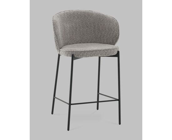 Стул полубарный Тисдейл букле серый, изображение 2 | Интернет магазин мебели и декора LifeDekor