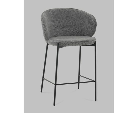 Стул полубарный Тисдейл букле темно-серый, изображение 2 | Интернет магазин мебели и декора LifeDekor