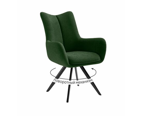 Стул DikLine 351 поворотный BL10 зеленый, ножки черные | Интернет магазин мебели и декора LifeDekor