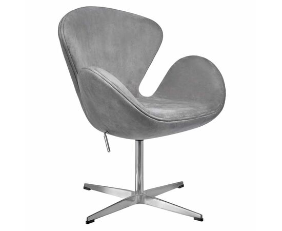 Кресло SWAN STYLE CHAIR серый, искусственная замша | Интернет магазин мебели и декора LifeDekor