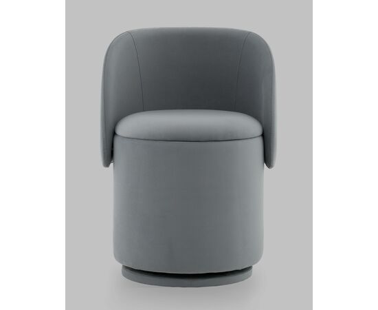 Пуф-трансформер Таунсвилл вращающийся с ящиком велюр серый, изображение 2 | Интернет магазин мебели и декора LifeDekor