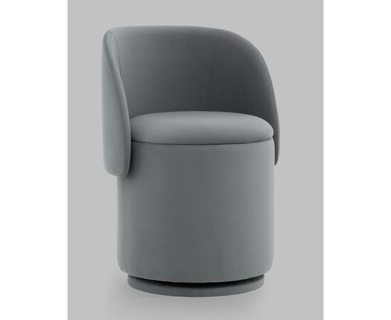 Пуф-трансформер Таунсвилл вращающийся с ящиком велюр серый, изображение 3 | Интернет магазин мебели и декора LifeDekor