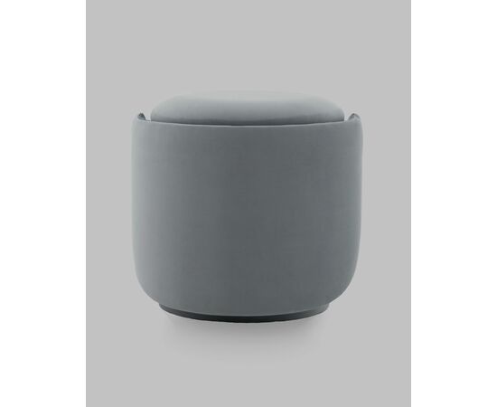 Пуф-трансформер Таунсвилл вращающийся с ящиком велюр серый, изображение 7 | Интернет магазин мебели и декора LifeDekor