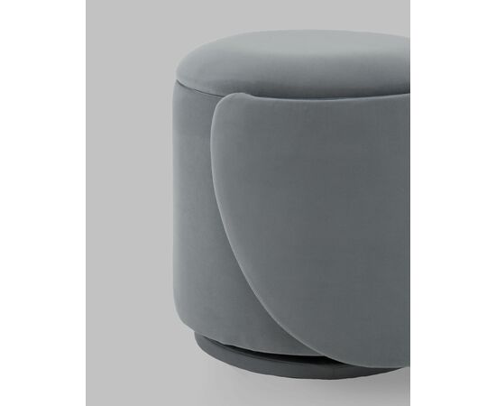 Пуф-трансформер Таунсвилл вращающийся с ящиком велюр серый, изображение 8 | Интернет магазин мебели и декора LifeDekor