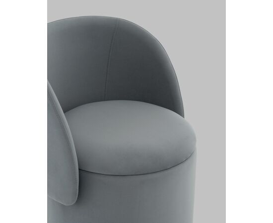 Пуф-трансформер Таунсвилл вращающийся с ящиком велюр серый, изображение 9 | Интернет магазин мебели и декора LifeDekor