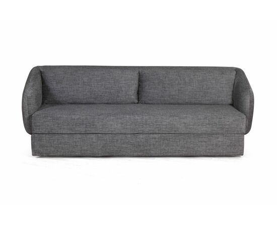 Bubble диван-кровать прямой, механизм «дельфин», микромех Rozy dark grey, изображение 2 | Интернет магазин мебели и декора LifeDekor