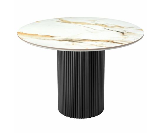 Стол Aura D110, керамогранит Calacatte gold мрамор, чёрный | Интернет магазин мебели и декора LifeDekor