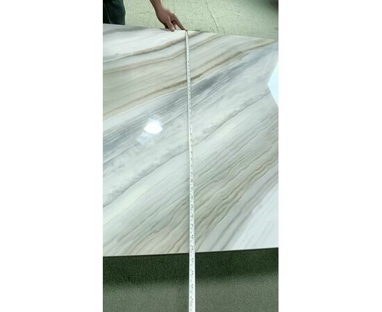 Стол DikLine KS220 керамика бежевый мрамор JA687 глянец Jasmin/опоры черные (2 уп.), изображение 4 | Интернет магазин мебели и декора LifeDekor