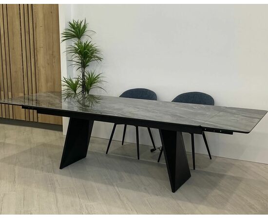 Стол ШЕРЛ  220 CRYSTAL ONIX BIANCO, керамика / Латте каркас М-City | Интернет магазин мебели и декора LifeDekor