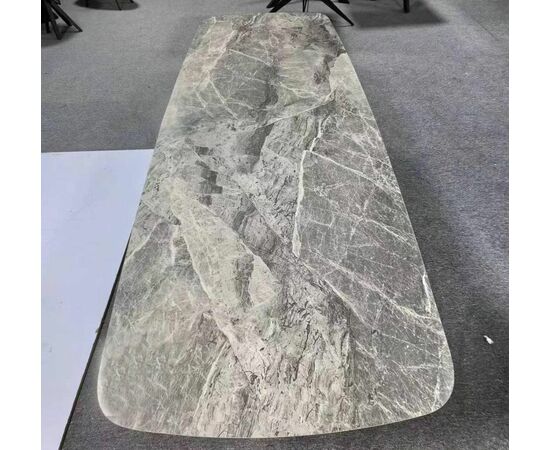 Стол DikLine KS220 керамика серый мрамор С20 глянец /опоры черные, изображение 2 | Интернет магазин мебели и декора LifeDekor