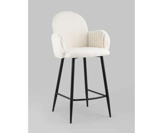 Стул полубарный Wave Stripes букле белый, изображение 2 | Интернет магазин мебели и декора LifeDekor
