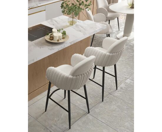 Стул полубарный Wave Stripes букле белый, изображение 35 | Интернет магазин мебели и декора LifeDekor