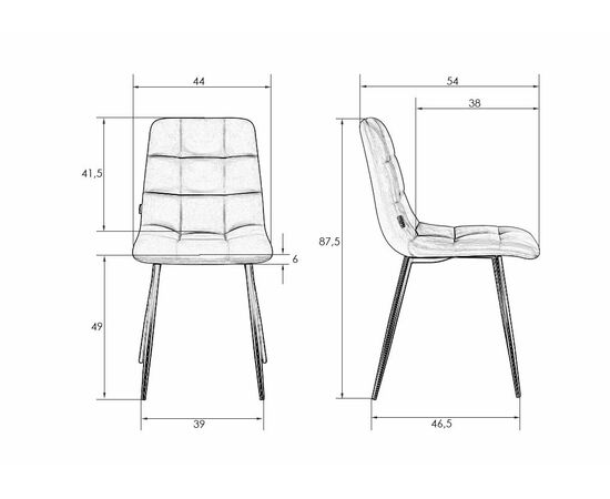 Стул обеденный DOBRIN ALEX, хром ножки, белая экокожа (P-02), Вариант: хром ножки, белая экокожа (P-02), изображение 8 | Интернет магазин мебели и декора LifeDekor