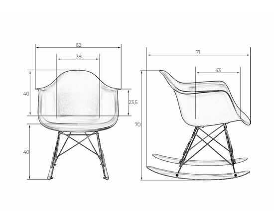Кресло-качалка DOBRIN DAW ROCK, цвет черный, Вариант: цвет черный, изображение 9 | Интернет магазин мебели и декора LifeDekor