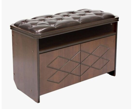 Банкетка "Патриция" (орех, к/з орегон, каретная стяжка) Вис | Интернет магазин мебели и декора LifeDekor