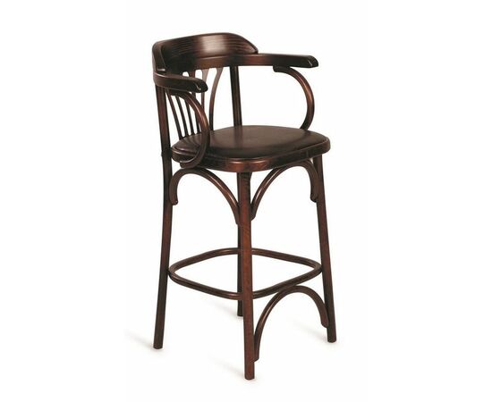 Стул барный 650 Венский мягкий (темный тон, экокожа коричневая) | Интернет магазин мебели и декора LifeDekor