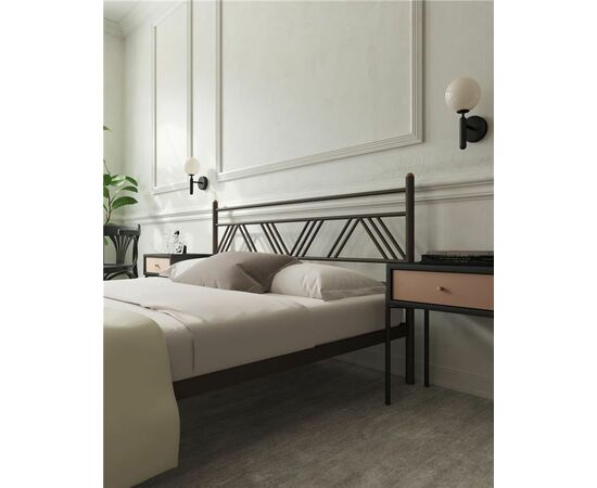 Кровать "Монблан" (180х200/ноги металл/цвет Коричневый бархат), изображение 2 | Интернет магазин мебели и декора LifeDekor