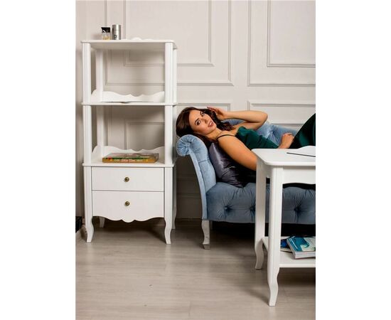 Этажерка "Версаль" 2 яруса (белый), изображение 4 | Интернет магазин мебели и декора LifeDekor