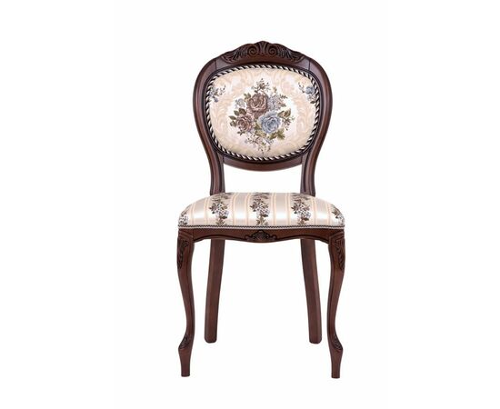 Стул С16 (тон 317 т. коричневый+патина чёрная/ткань никита светлая/полоса (Ц), изображение 2 | Интернет магазин мебели и декора LifeDekor