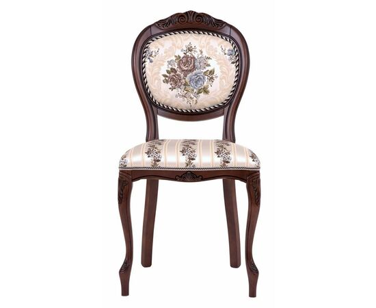 Стул С16 (тон 317 т. коричневый+патина чёрная/ткань никита светлая/полоса (Ц) | Интернет магазин мебели и декора LifeDekor