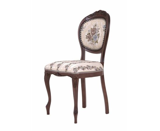 Стул С16 (тон 317 т. коричневый+патина чёрная/ткань никита светлая/полоса (Ц), изображение 3 | Интернет магазин мебели и декора LifeDekor