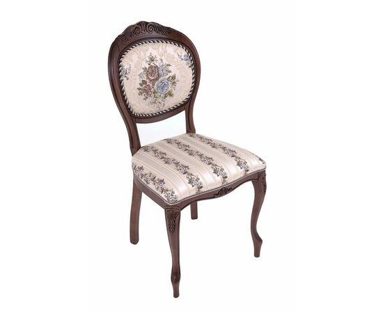 Стул С16 (тон 317 т. коричневый+патина чёрная/ткань никита светлая/полоса (Ц), изображение 5 | Интернет магазин мебели и декора LifeDekor