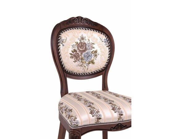 Стул С16 (тон 317 т. коричневый+патина чёрная/ткань никита светлая/полоса (Ц), изображение 6 | Интернет магазин мебели и декора LifeDekor