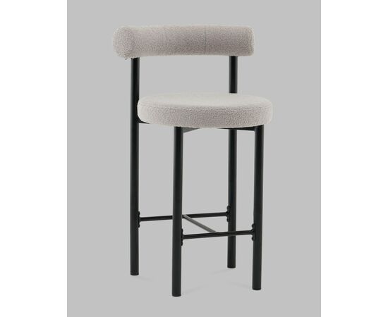 Стул полубарный Флорео букле светло-серый, изображение 2 | Интернет магазин мебели и декора LifeDekor