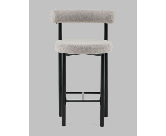 Стул полубарный Флорео букле светло-серый, изображение 3 | Интернет магазин мебели и декора LifeDekor