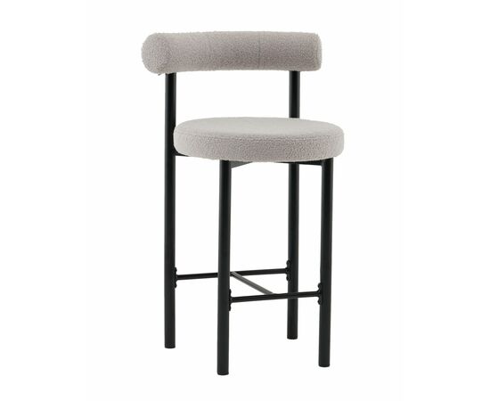 Стул полубарный Флорео букле светло-серый | Интернет магазин мебели и декора LifeDekor