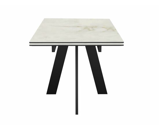 Стол DikLine SKM110 Керамика глянец Ostra Bianco (мрамор глянец белый)/подстолье черное, изображение 5 | Интернет магазин мебели и декора LifeDekor