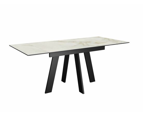 Стол DikLine SKM110 Керамика глянец Ostra Bianco (мрамор глянец белый)/подстолье черное, изображение 2 | Интернет магазин мебели и декора LifeDekor