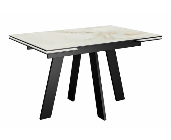 Стол DikLine SKM110 Керамика глянец Ostra Bianco (мрамор глянец белый)/подстолье черное | Интернет магазин мебели и декора LifeDekor