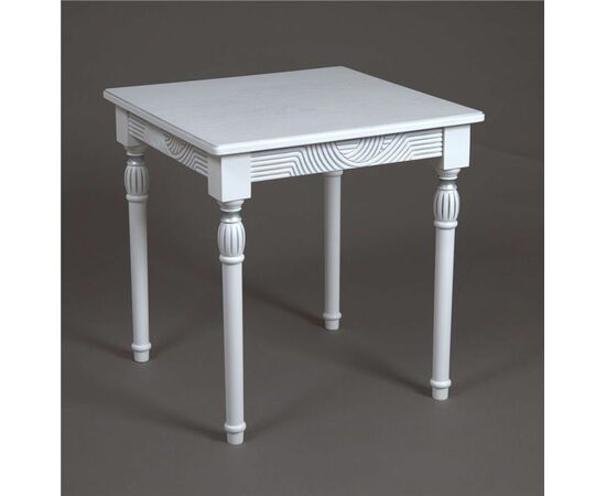 Стол журнальный "Мили" (белый/патина серебро / 53х53хН55) | Интернет магазин мебели и декора LifeDekor