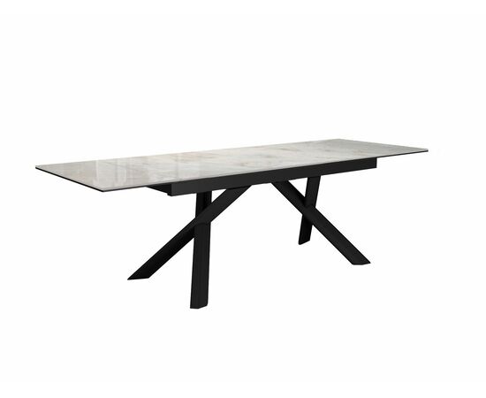 Стол DikLine DKX140 керамика Italian Grey (глянец серый), подстолье черное, опоры черные (2уп.), изображение 2 | Интернет магазин мебели и декора LifeDekor