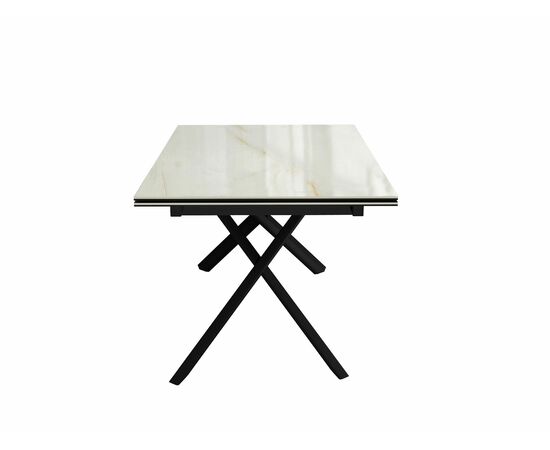 Стол DikLine DKX140 керамика глянец Ostra Bianco (мрамор глянец белый)/подстолье черное/опоры черные (2уп.), изображение 5 | Интернет магазин мебели и декора LifeDekor