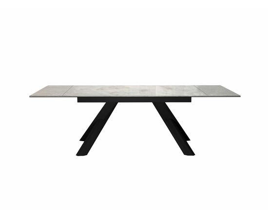 Стол DikLine DKX140 керамика Italian Grey (глянец серый), подстолье черное, опоры черные (2уп.), изображение 3 | Интернет магазин мебели и декора LifeDekor