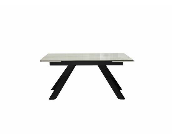 Стол DikLine DKX140 керамика глянец Ostra Bianco (мрамор глянец белый)/подстолье черное/опоры черные (2уп.), изображение 4 | Интернет магазин мебели и декора LifeDekor