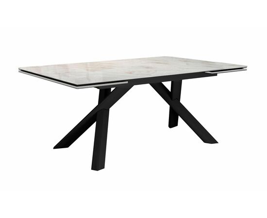 Стол DikLine DKX140 керамика Italian Grey (глянец серый), подстолье черное, опоры черные (2уп.) | Интернет магазин мебели и декора LifeDekor