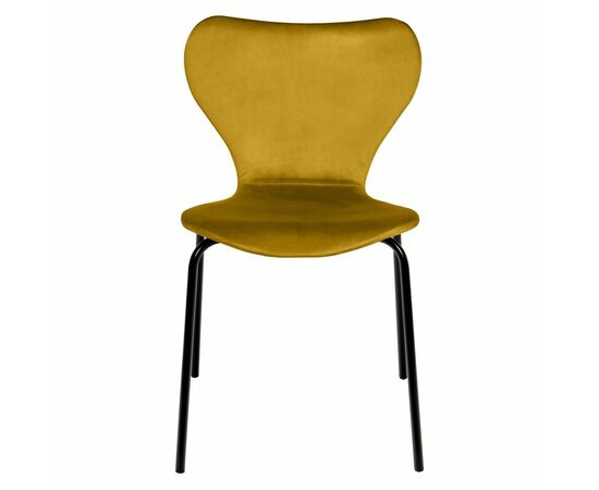 Комплект из 2-х стульев Seven Style горчичный велюр с чёрными ножками, изображение 2 | Интернет магазин мебели и декора LifeDekor